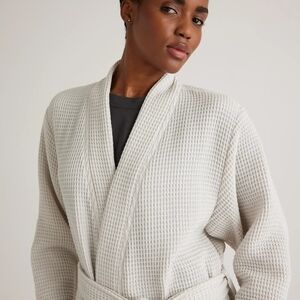 Women's Cream Waffle Knit Robe